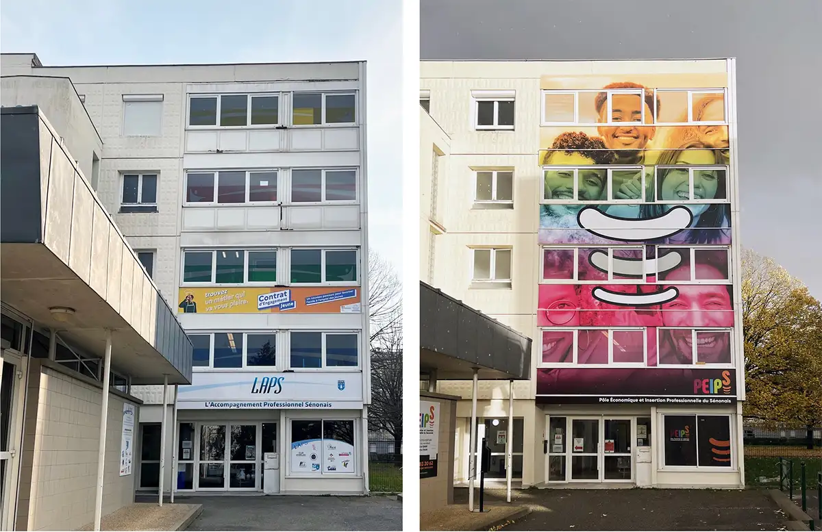 Comparatif avant et apres décoration de façade